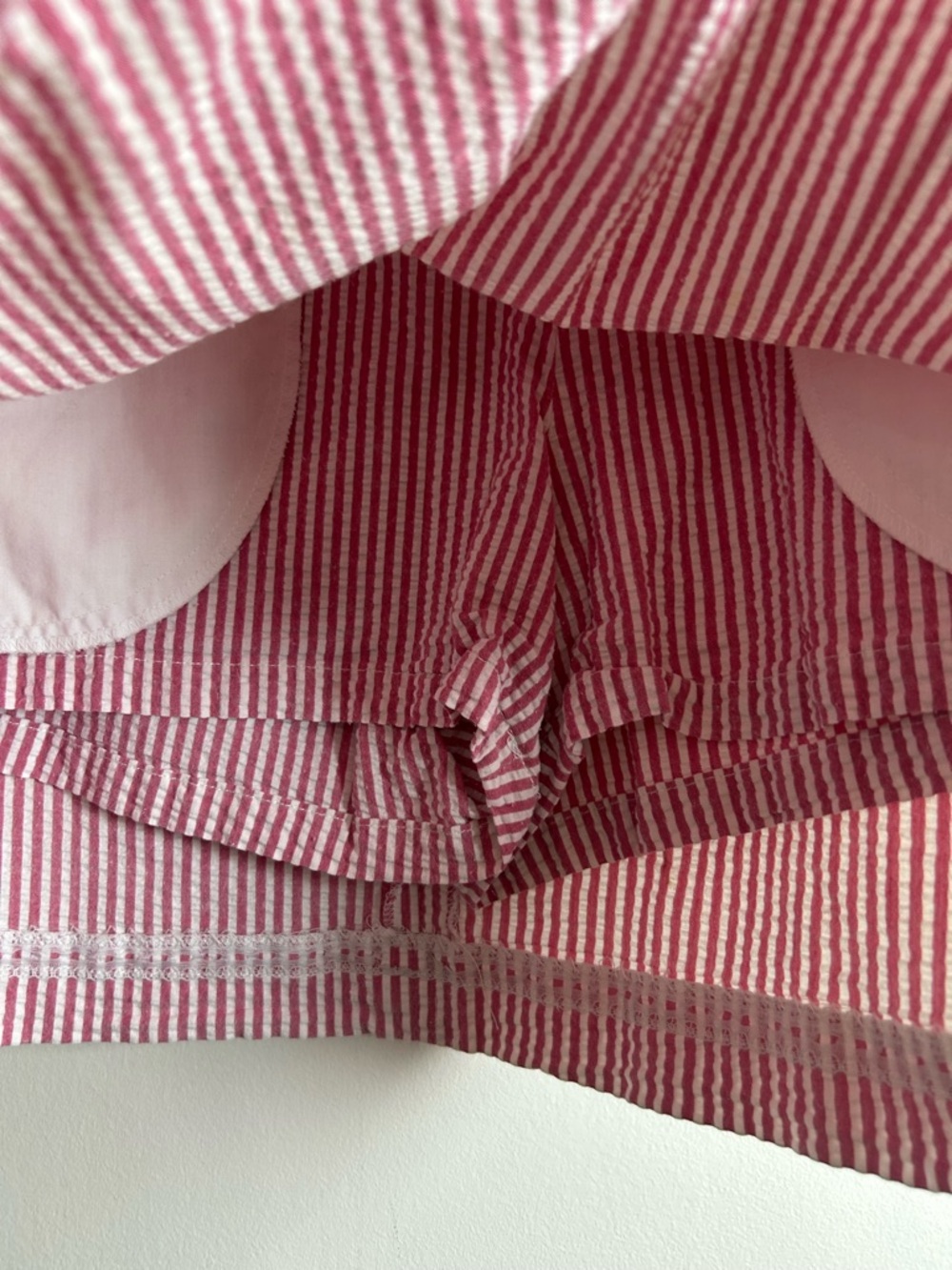 Vineyard Vines Skort Size 6 Pink White Seersucker Pockets Striped Preppy Coastal - Picture 5 of 11